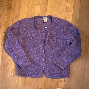 L.L. Bean Cozy Purple Cardigan Sweater